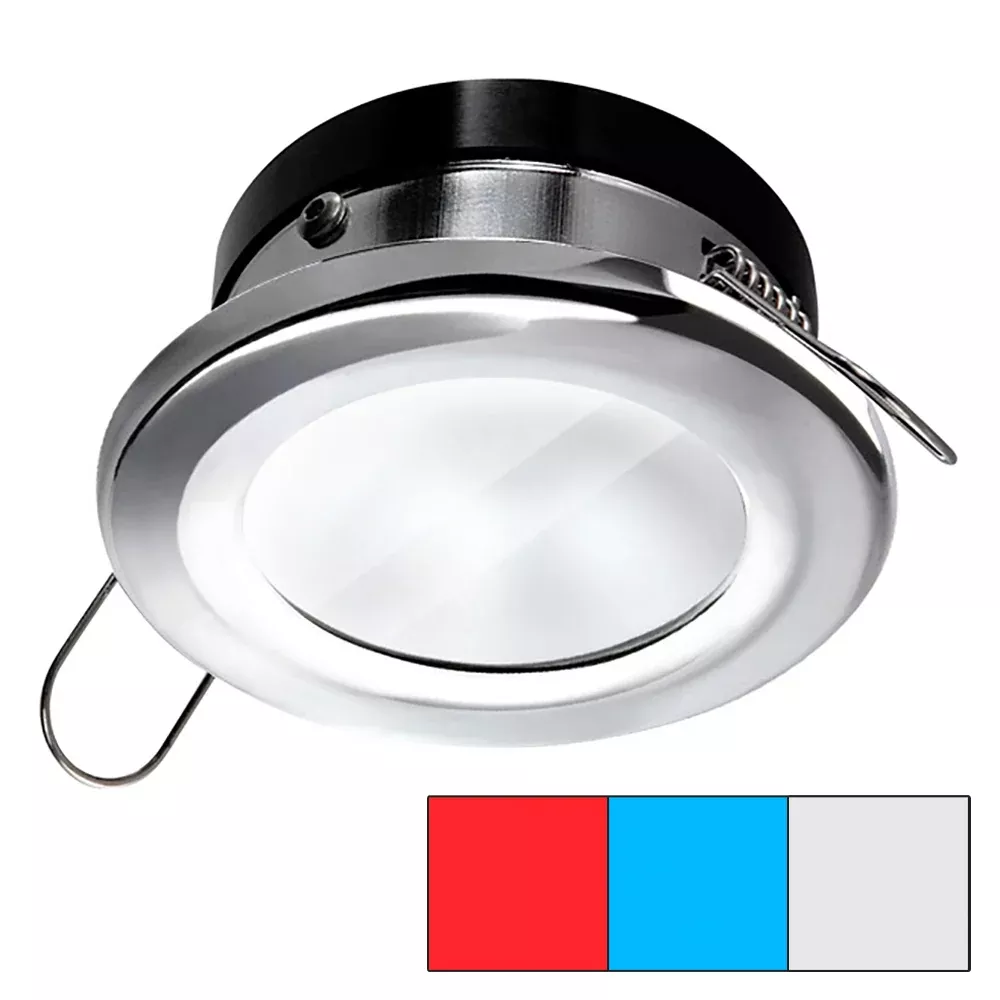 i2Systems Apeiron A1120 Spring Mount Light - Round - Red, Cool WhiteBlue - Polished Chrome[A1120Z-11HAE]