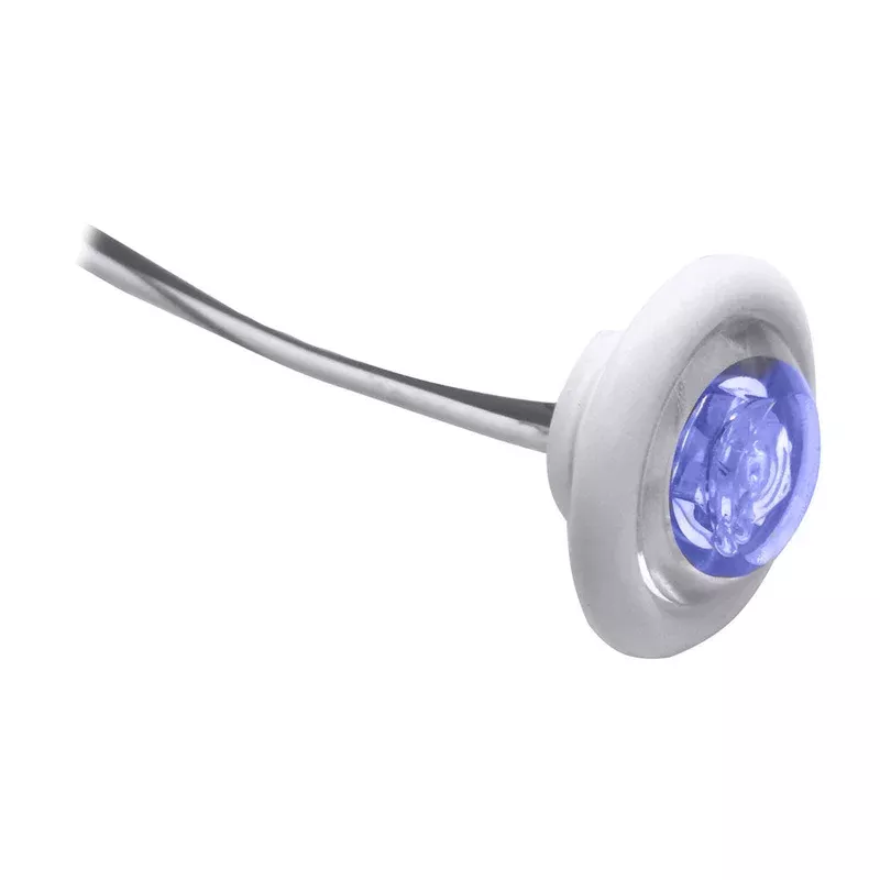 Innovative Lighting LED Bulkhead/Livewell Light "The Shortie" Blue LED w/ White Grommet | 011-2540-7