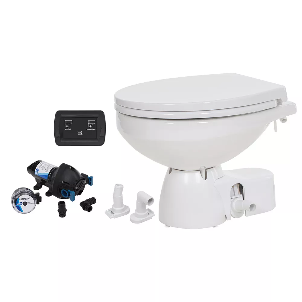 Jabsco Quiet Flush E2 Raw Water Toilet Regular Bowl – 12VSoft Close Lid