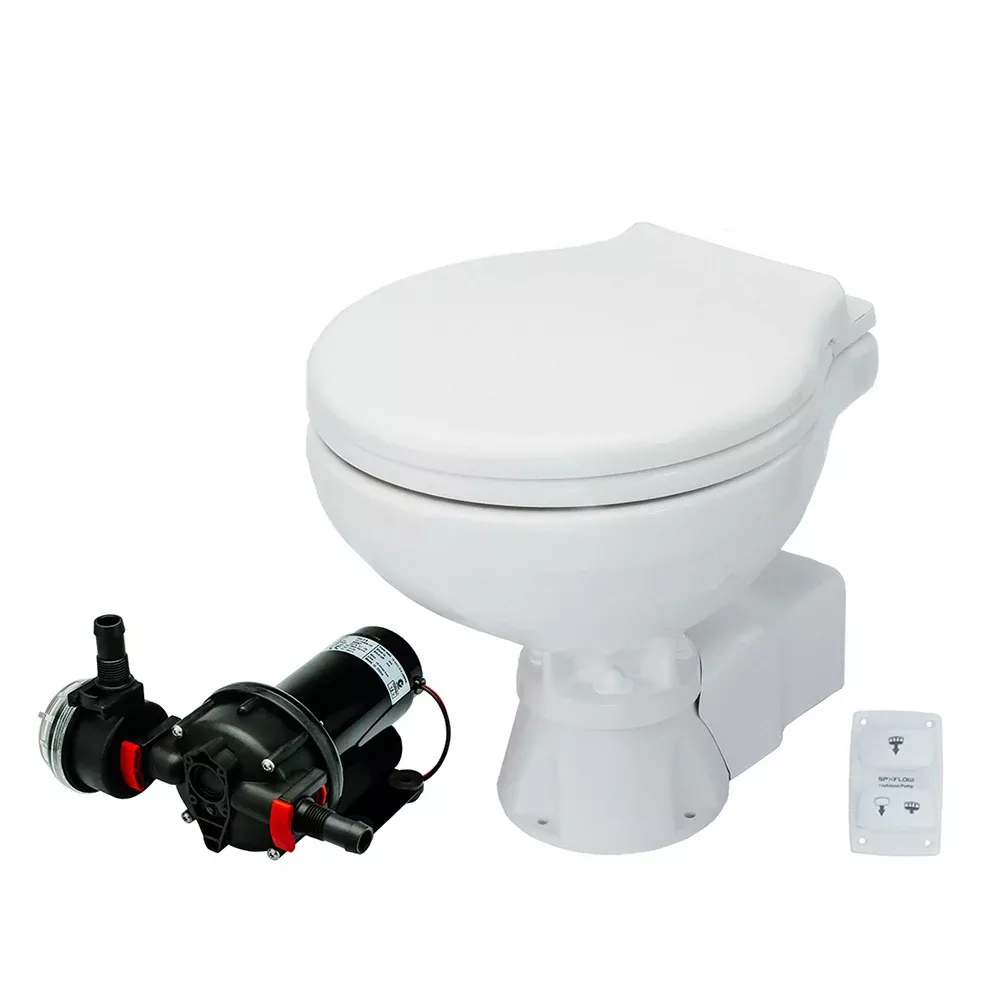 Johnson Pump AquaT Toilet Silent Electric Compact – 12V w/Pump