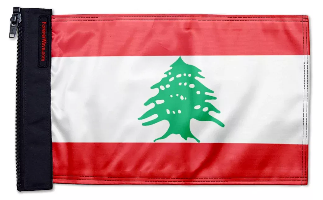 Lebanon 12"x18" Forever Wave Flag for Bronco