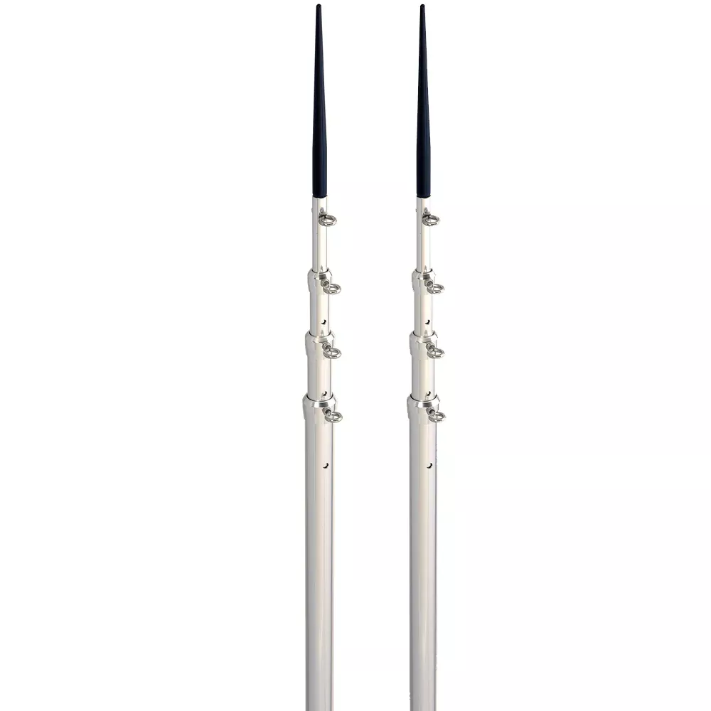 Lee's 16.5' Bright Silver Black Spike Telescopic Poles f/Sidewinder | TX3916SL/SL