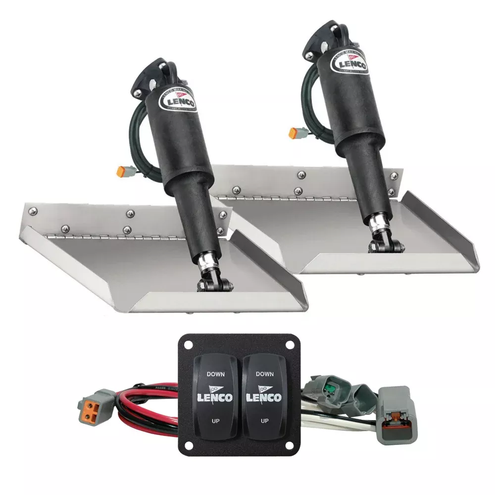 Lenco 12″ x 12″ Edge Mount Trim Tab Kit w/Double Rocker Switch Kit [15102-104]