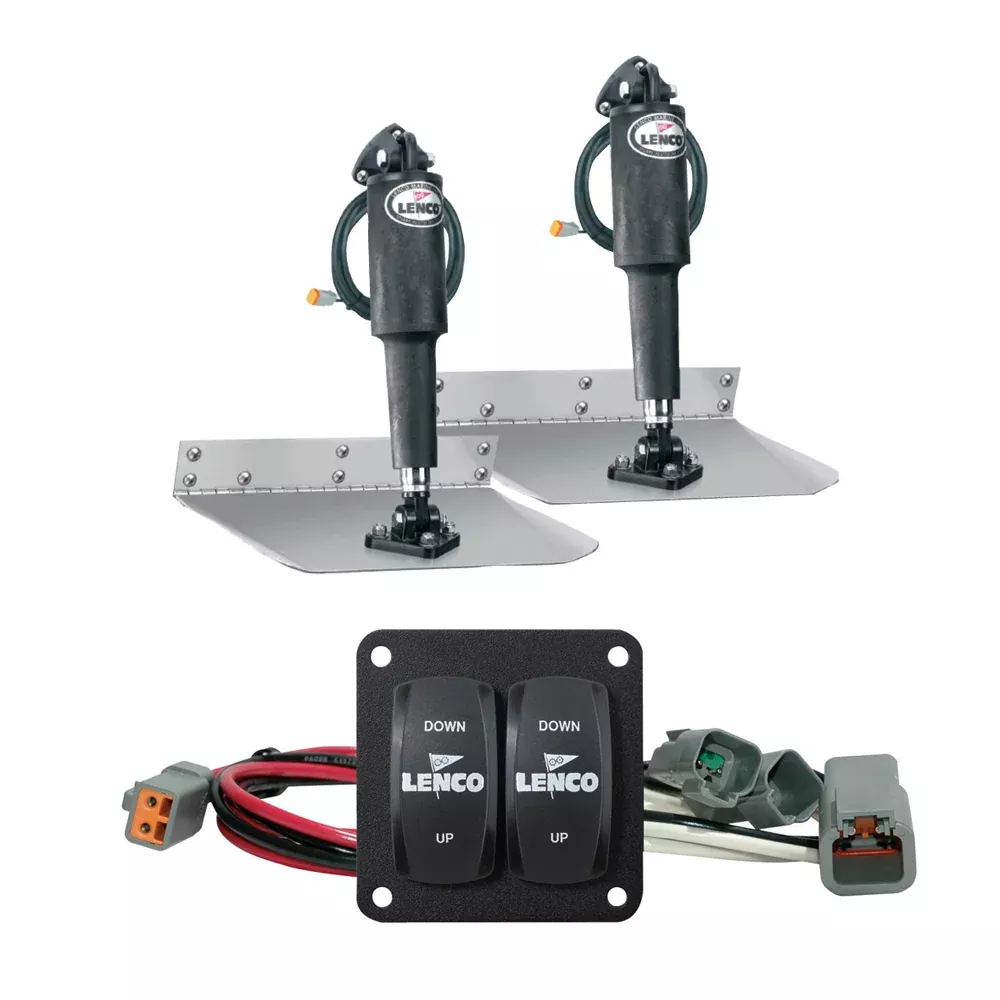 Lenco 12″ x 12″ Standard Trim Tab Kit w/Double Rocker Switch Kit [15103-104]