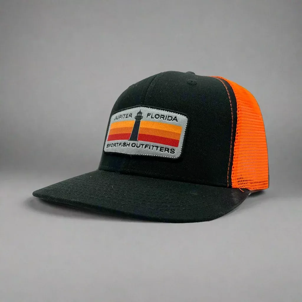 Lighthouse Hat Black / Blaze Orange