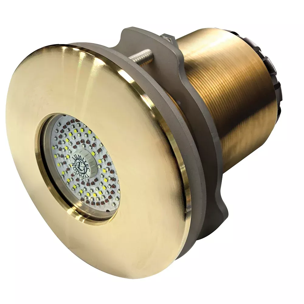 Lumitec SeaBlaze Typhoon Underwater Light – Bronze Thru-Hull LED Light – White/Blue – Flush Mount