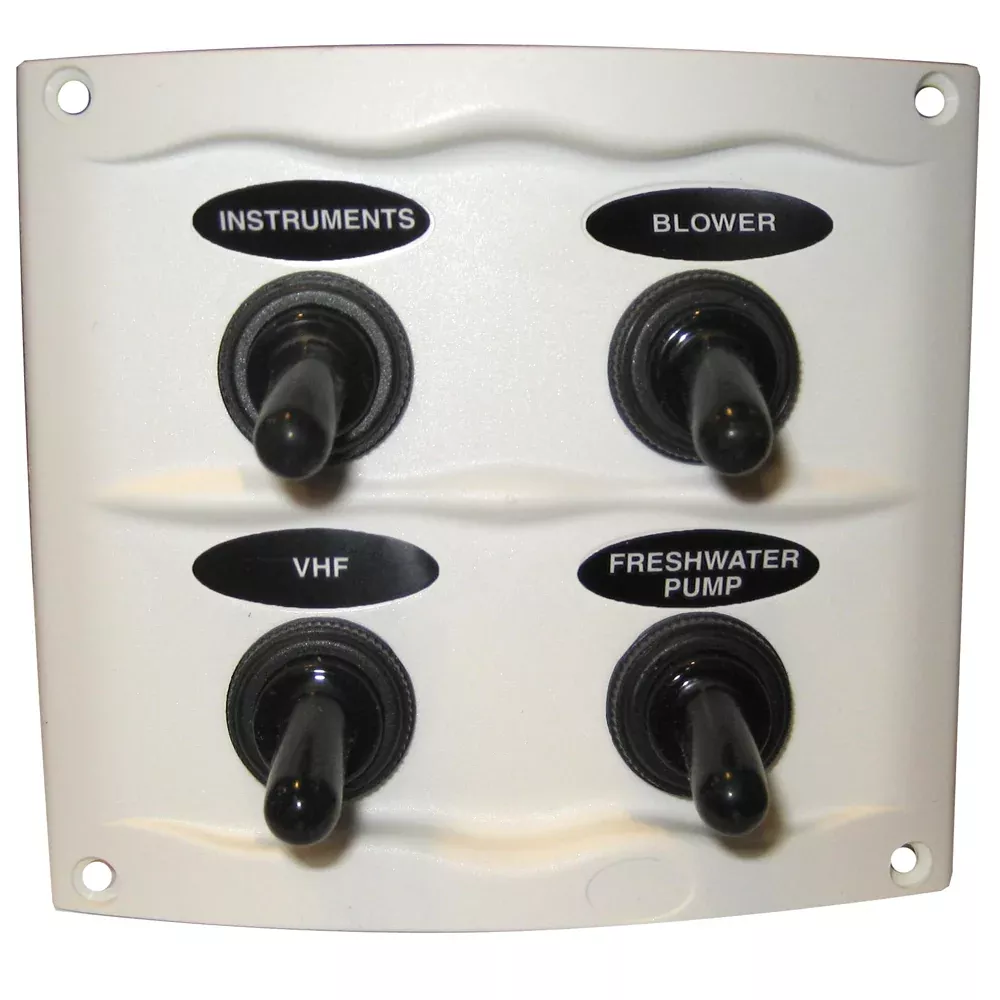 Marinco Splash Proof Panel - 4 Way - White | 900-4WPW