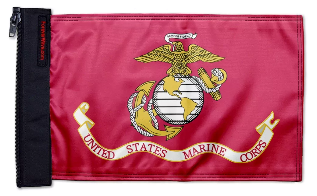 Marines 12"x18" Forever Wave Flag for Bronco