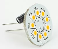 "Mini" GU4 LED Replacement Bulb, Back-Pin 10-30VDC 9xLED 1.5W