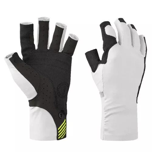 Mustang Traction UV Open Finger Gloves - WhiteBlack - Small [MA6007-267-S-267]