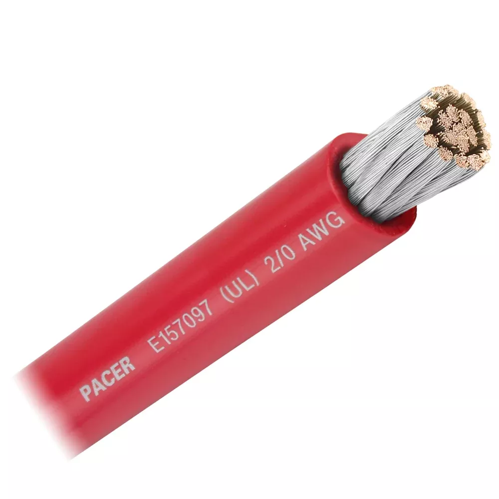 Pacer Red 2/0 AWG Battery Cable - Sold By The Foot[WUL2/0RD-FT]