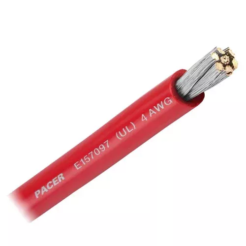 Pacer Red 4 AWG Battery Cable - Sold By The Foot[WUL4RD-FT]