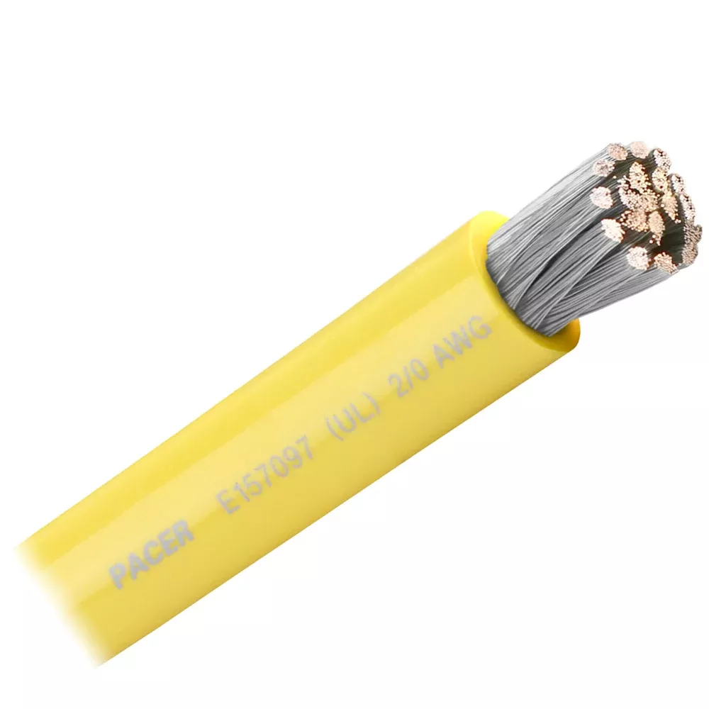 Pacer Yellow 2/0 AWG Battery Cable - Sold By The Foot[WUL2/0YL-FT]