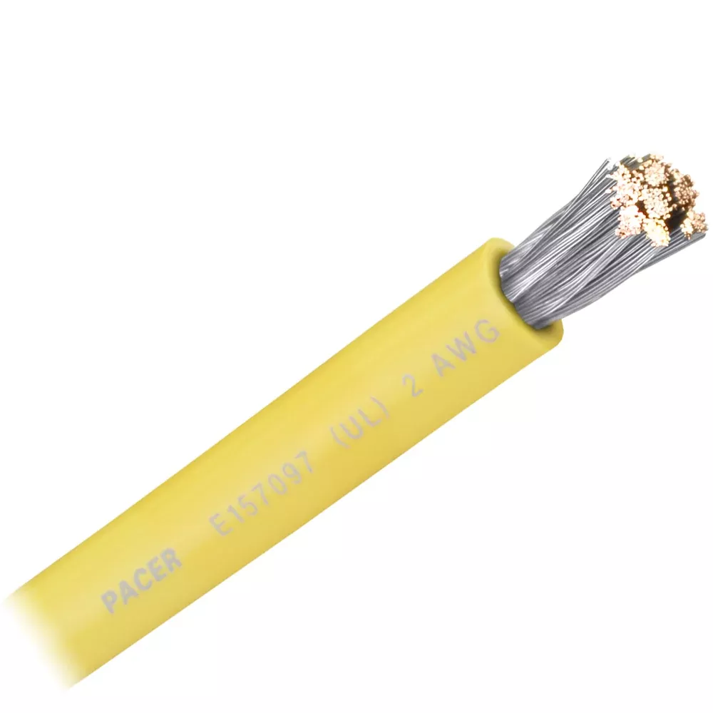 Pacer Yellow 2 AWG Battery Cable - Sold By The Foot[WUL2YL-FT]
