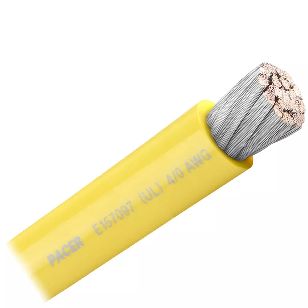 Pacer Yellow 4/0 AWG Battery Cable - Sold By The Foot[WUL4/0YL-FT]