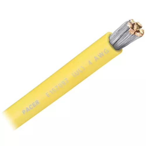 Pacer Yellow 4 AWG Battery Cable - Sold By The Foot[WUL4YL-FT]