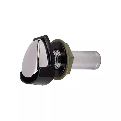Perko Gas Tank Vent w/Splash Guard - Chrome Plated Zinc - ⅝" Hose | 0506DP4CHR