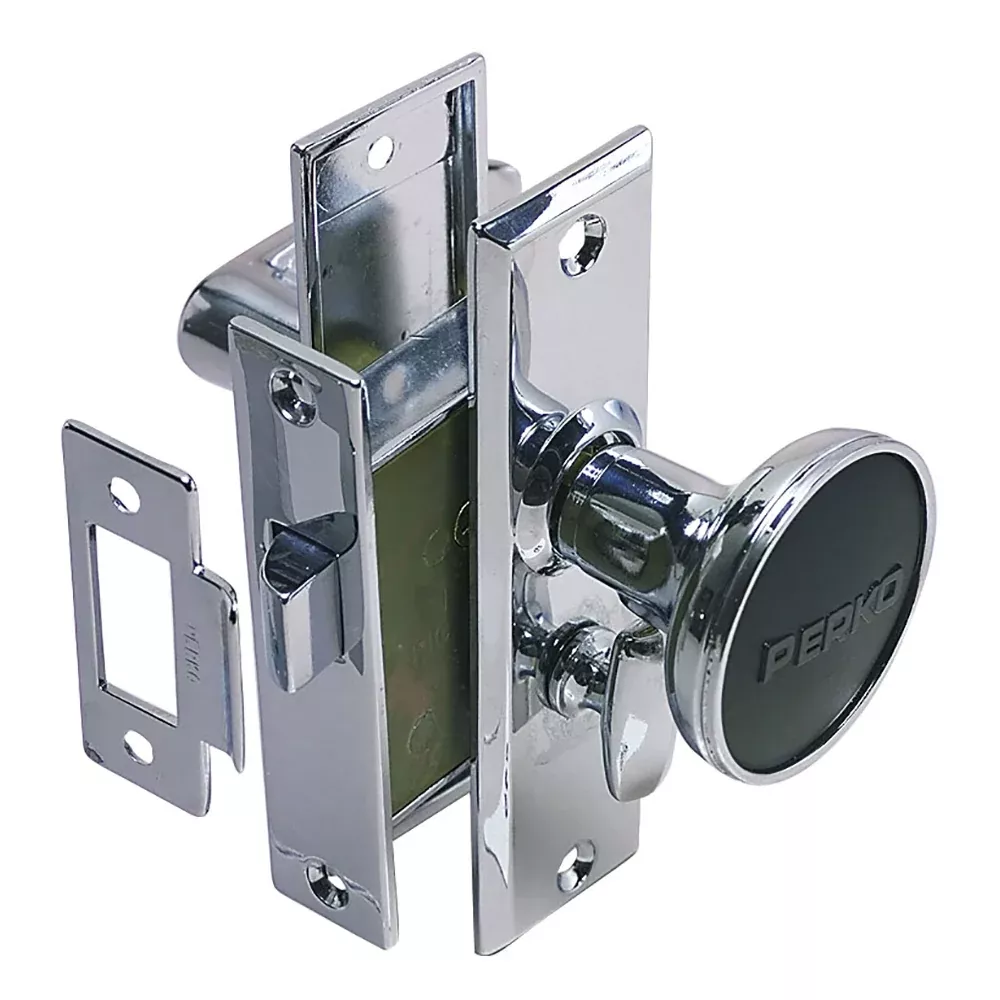 Perko Mortise Latch Set w /Turn Button [0960DP0CHR]