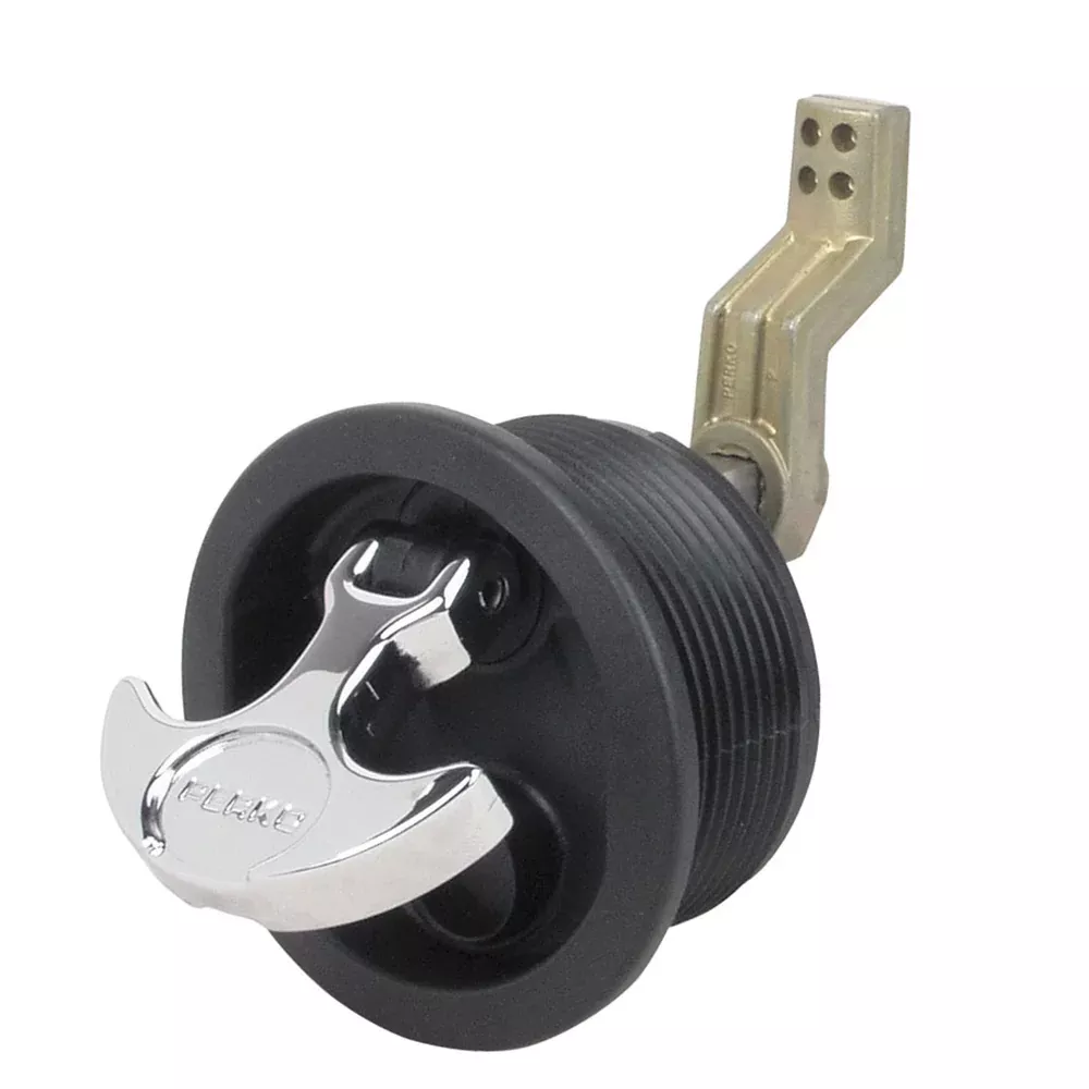 Perko Surface Mount Latch f /SmoothCarpeted Surfaces w /Offset Cam Bar [1092DP1BLK]
