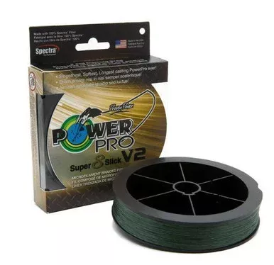 PowerPro Super Slick V2 Braided Fishing Line 8lb 150yd Moss Green