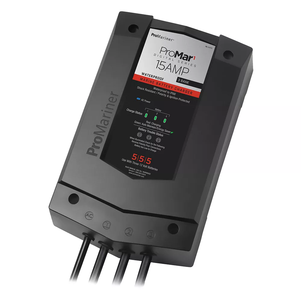 ProMariner ProMar1 DS Digital – 15 Amp – 3 Bank Charger