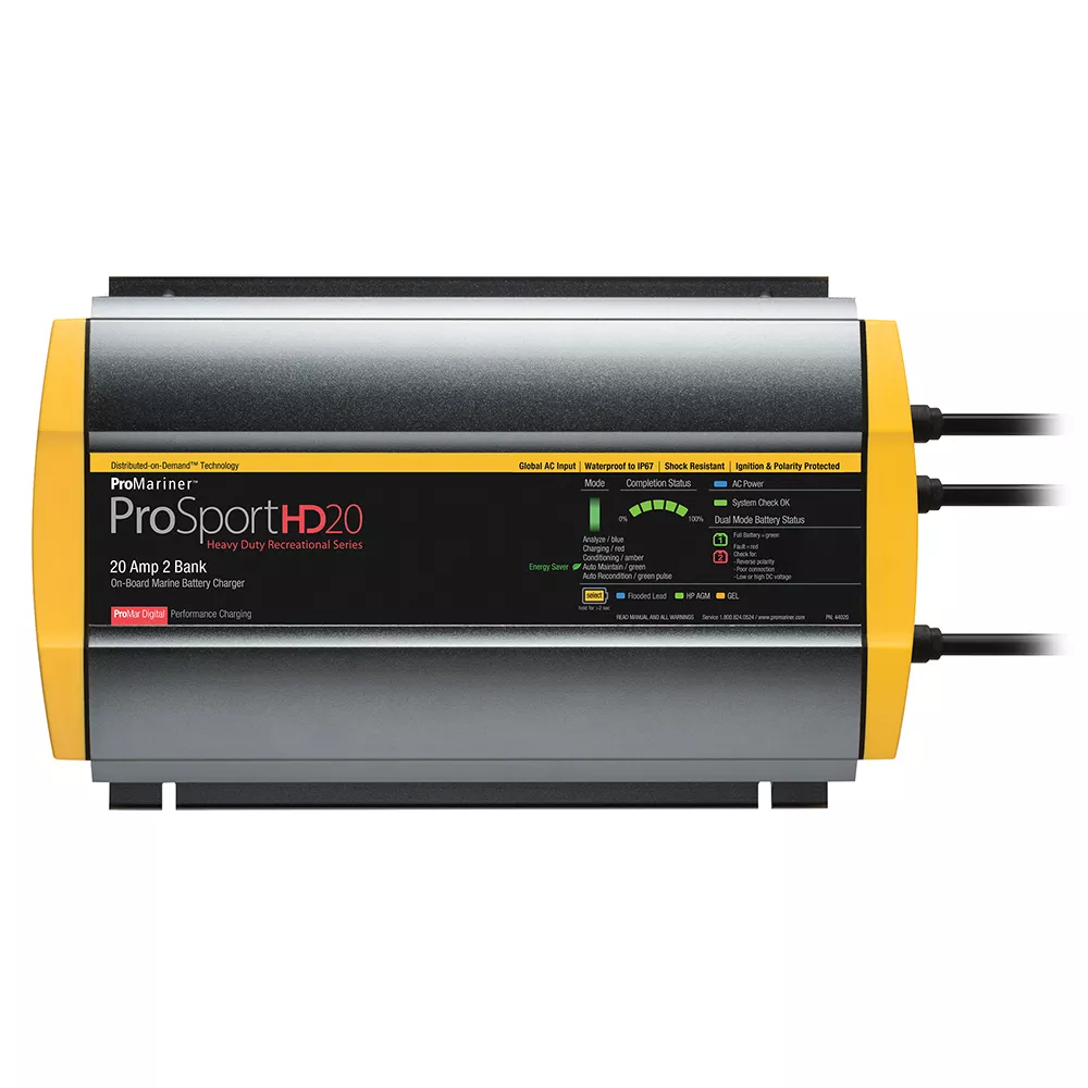 ProMariner ProSportHD 20 Gen 4 – 20 Amp – 2 Bank Battery Charger
