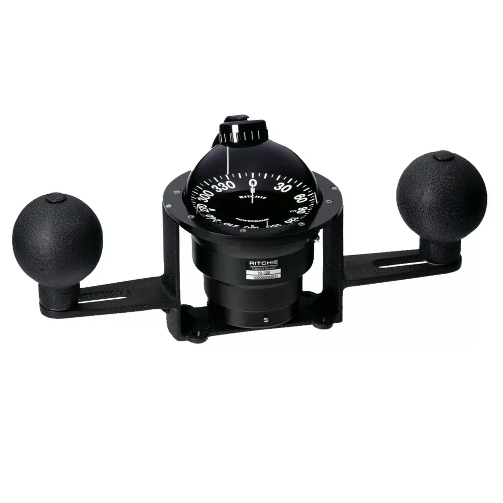 Ritchie YB-600 Globemaster Steel Boat Compass w/5 Card - 12V - Yoke Mounted - Black [YB-600]