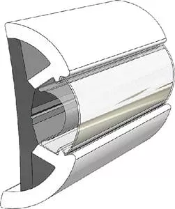 RUBRAIL FLX WHT W/CHR 60'
