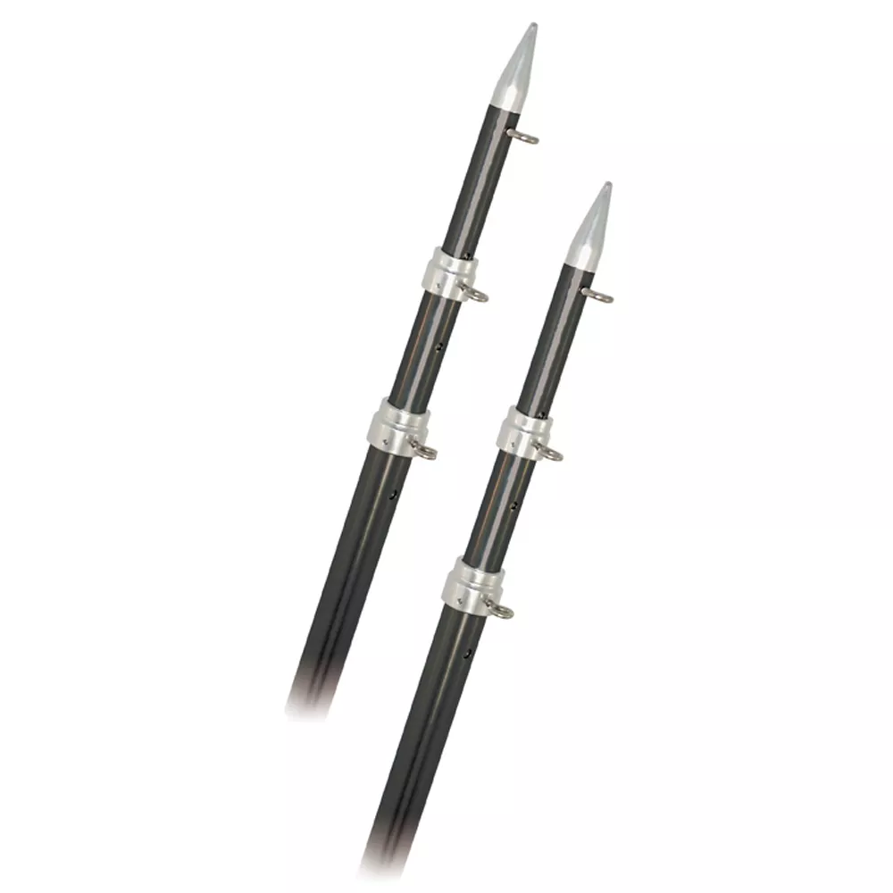 Rupp 15′ Telescopic Carbon Fiber Outrigger Poles 1.5″ – Silver