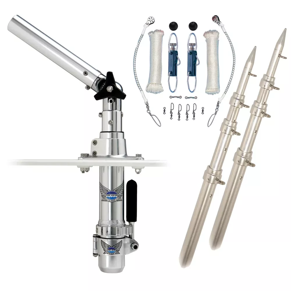 Rupp Classic Top Gun Outrigger Kit w /18' Poles & Complete Single Line Rigging Kit w /Klickers Release Clips [RAD-TPGN-18T]