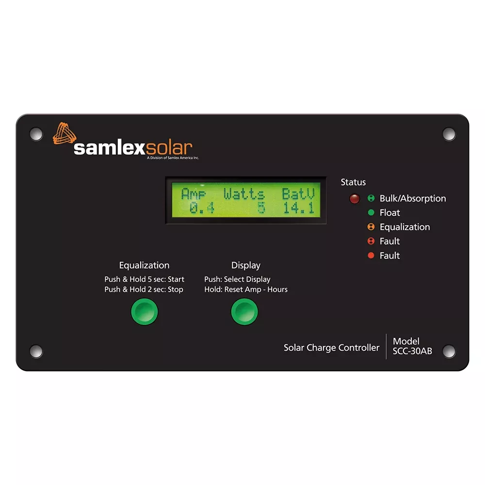 Samlex Flush Mount Solar Charge Controller w /LCD Display - 30A [SCC-30AB]