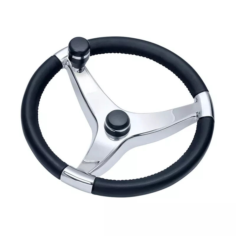 Schmitt Marine Evo Pro 316 Cast Stainless Steel Steering Wheel w /Control Knob - 13.5