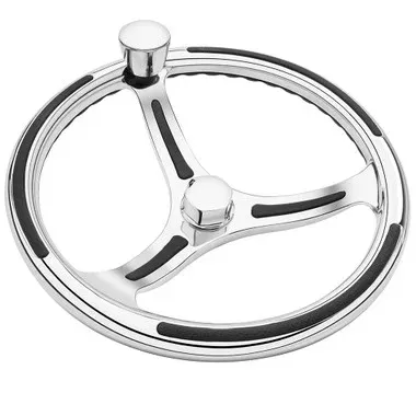 Schmitt Marine Primus Model 740 - 13.5" Wheel w/KnobFinger Grip - 3/4" Tapered Shaft w/Faux Nut - 1/2"3/4" Adapters [7401321FGK-R]