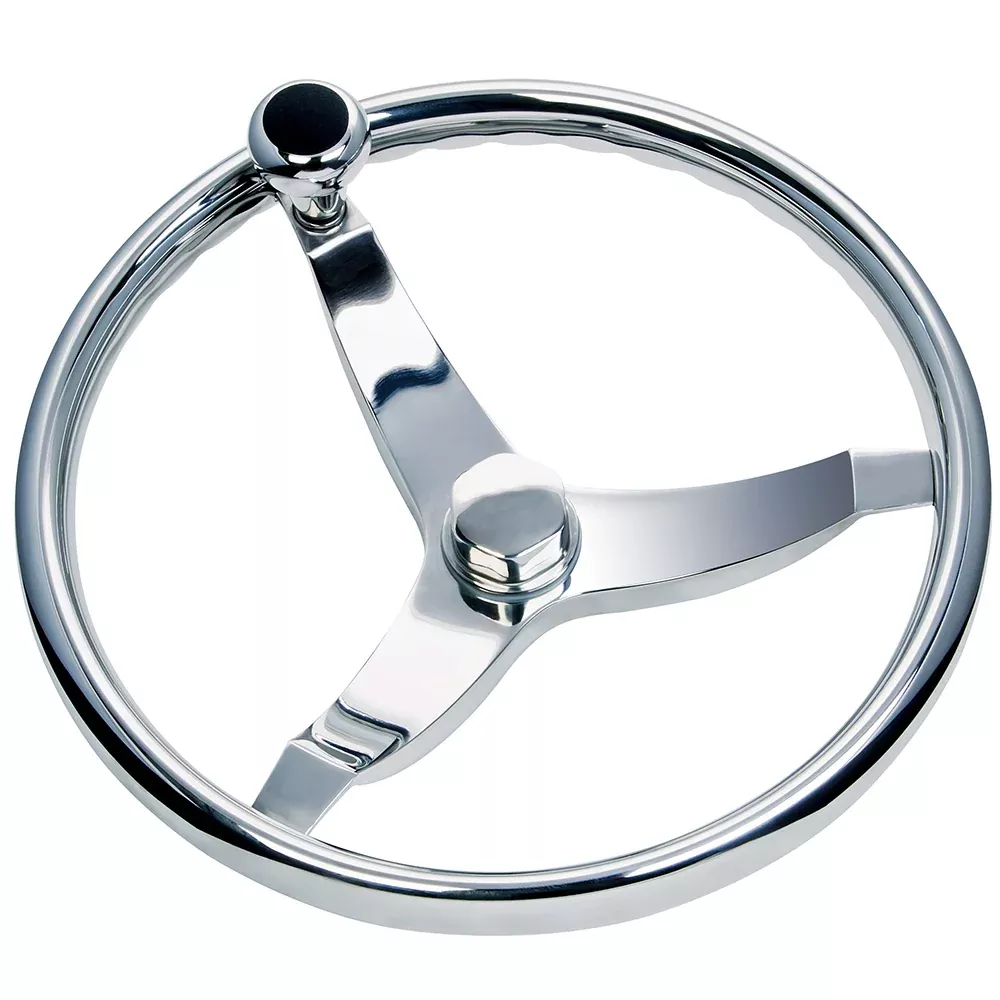 Schmitt Marine Vision FX Model 714 - 13.5" Wheel w/KnobFinger Grip - 3/4" Tapered Shaft w/Faux Nut - 1/2"3/4" Adapters [7141321FGK-R]