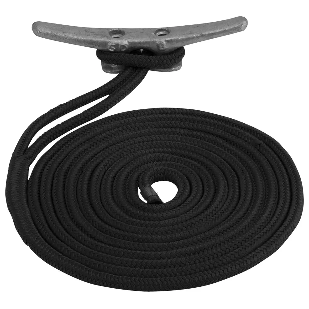 Sea-Dog Double Braided Nylon Dock Line – 5/8″ x 25′ – Black