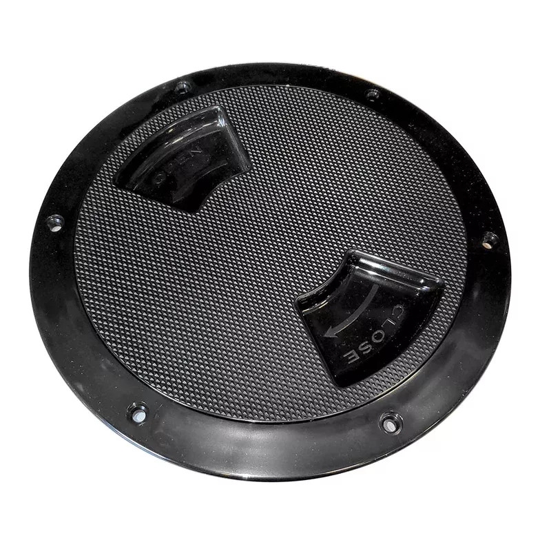 Sea-Dog Textured Quarter Turn Deck Plate – Black – 6″