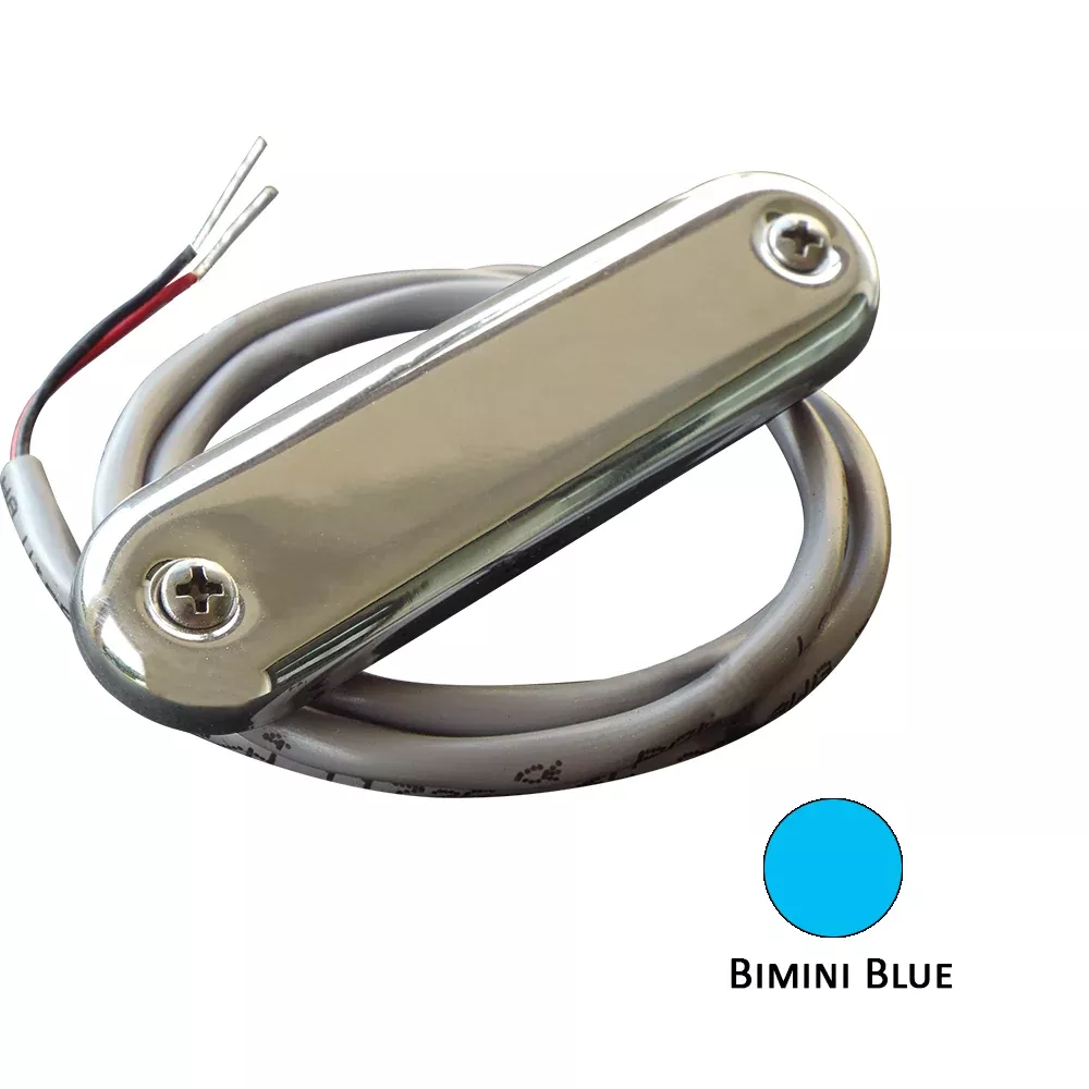 Shadow-Caster Courtesy Light w /2' Lead Wire - 316 SS Cover - Bimini Blue - 4-Pack [SCM-CL-BB-SS-4PACK]