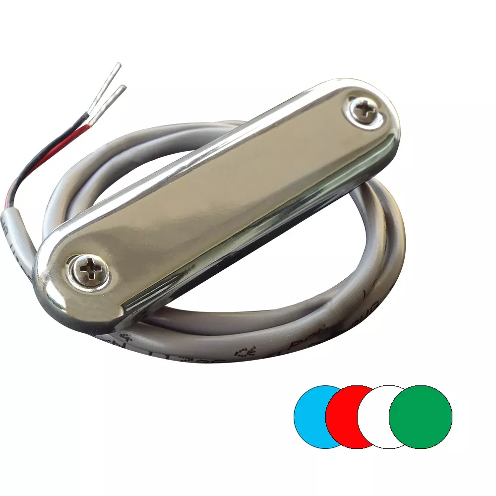Shadow-Caster Courtesy Light w /2' Lead Wire - 316 SS Cover - RGB Multi-Color - 4-Pack [SCM-CL-RGB-SS-4PACK]