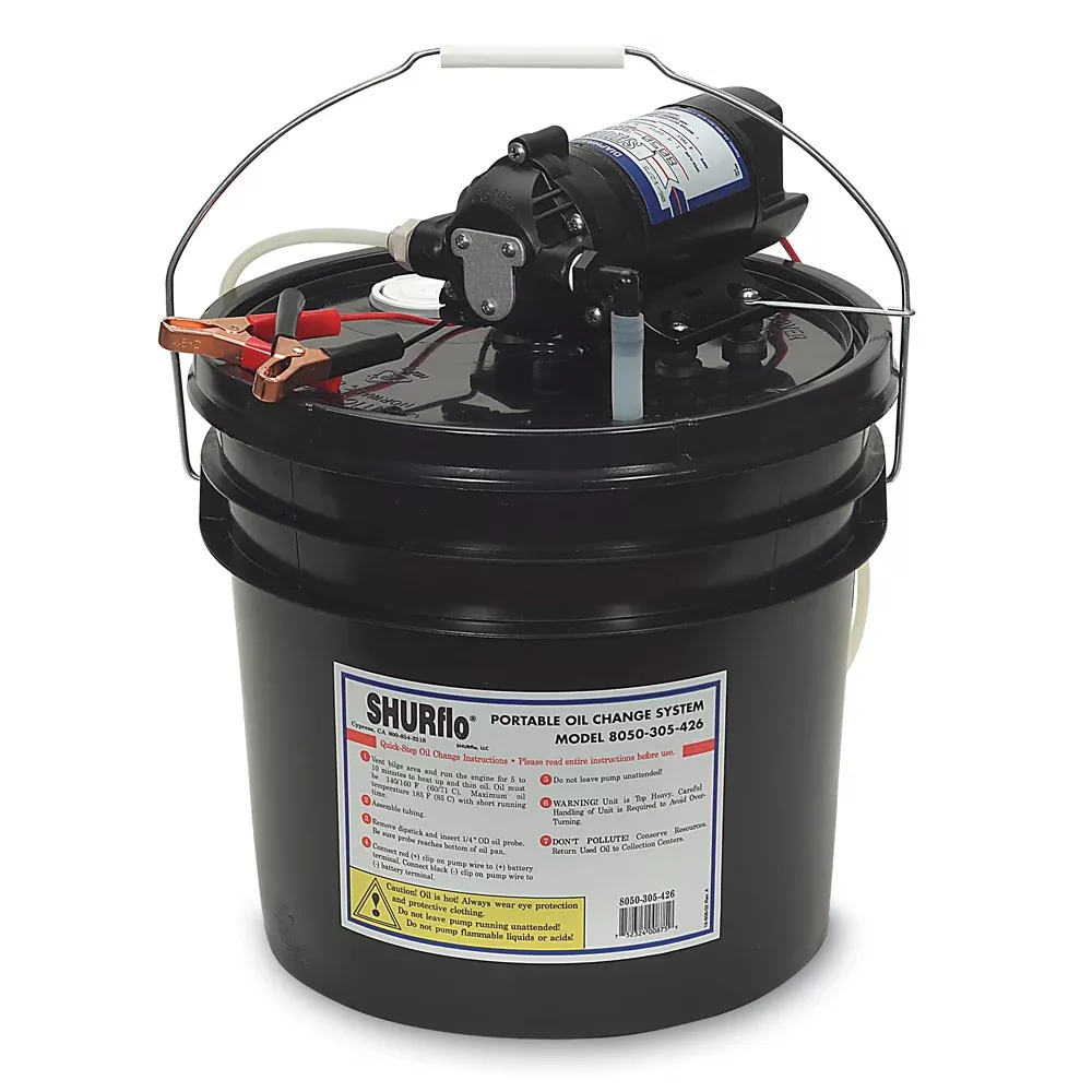 Shurflo by Pentair Oil Change Pump w /3.5 Gallon Bucket - 12 VDC, 1.5 GPM [8050-305-426]