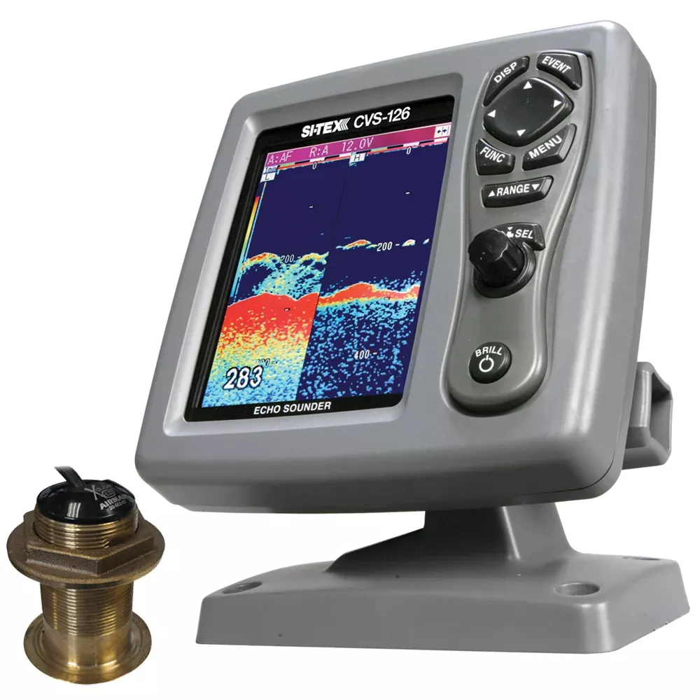 SI-TEX CVS-126 Dual Frequency Color Echo Sounder w /B60 20 Transducer B-60-20-CX [CVS-1266020]
