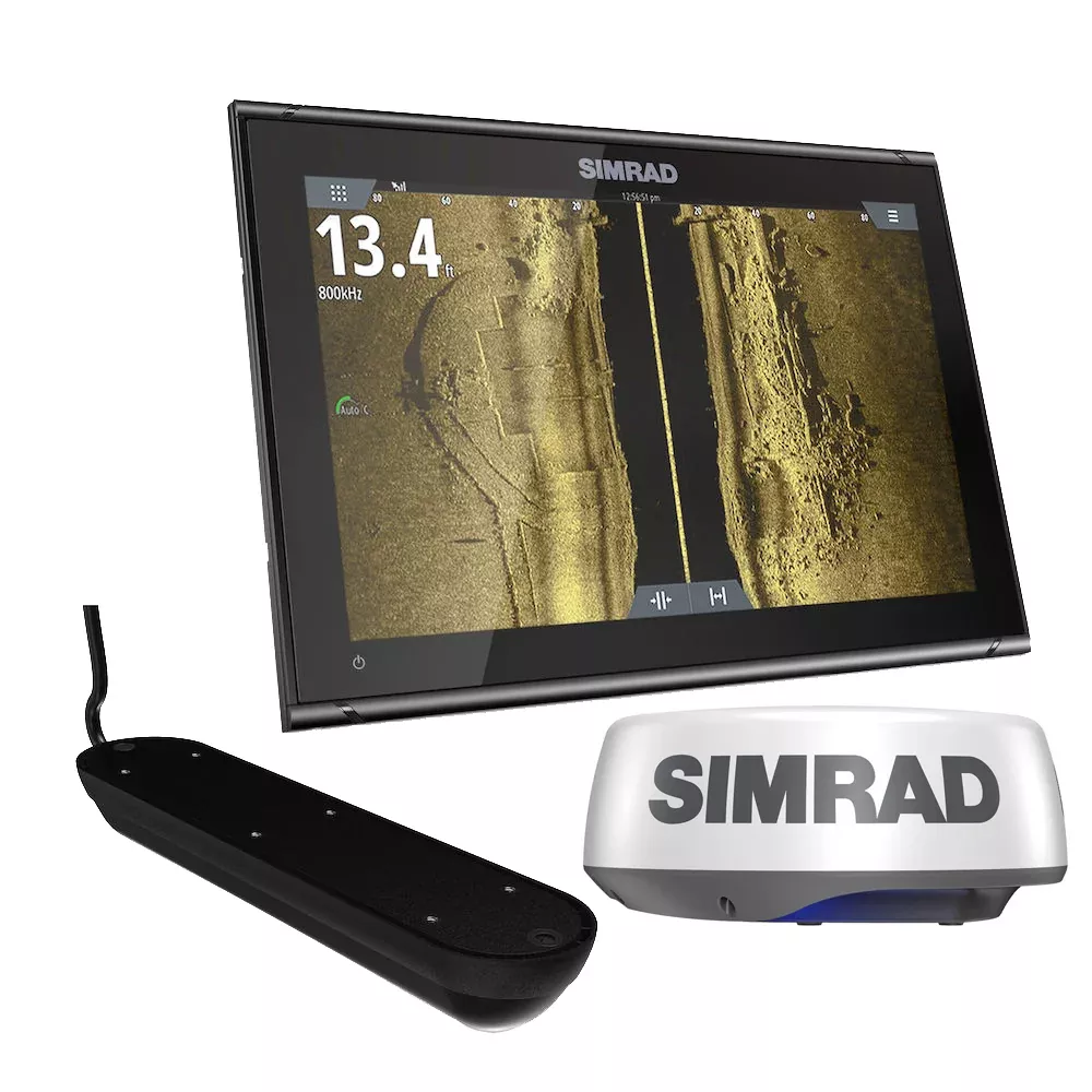 Simrad GO9 XSE Chartplotter Radar Bundle HALO20+Active Imaging 3-in-1 Transom Mount TransducerC-MAP Discover Chart [000-15617-002]