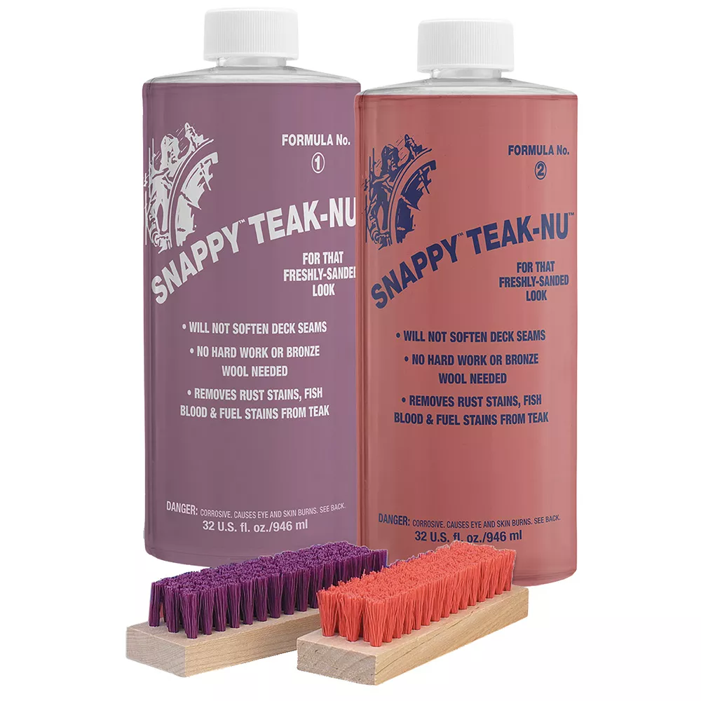 Snappy Teak-Nu Kit – 32 oz w/Formula No. 1 – 32 oz, Formula No. 2 – 32 oz, & Bristle Brush