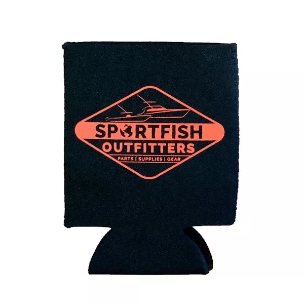 Sportfish Outfitters Blaze Orange and Black Koozie