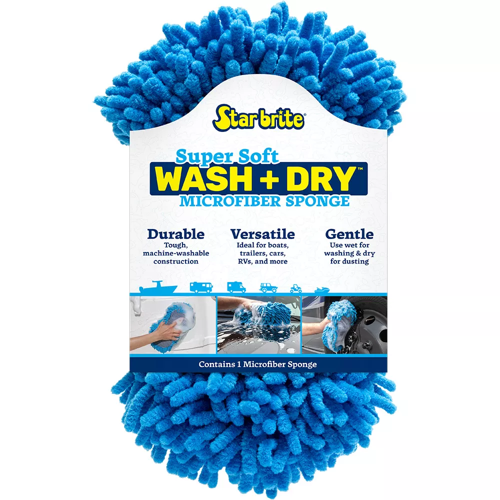 Star brite Microfiber Reggae Sponge – Blue, Dual-Sided Scrubbing & Dusting
