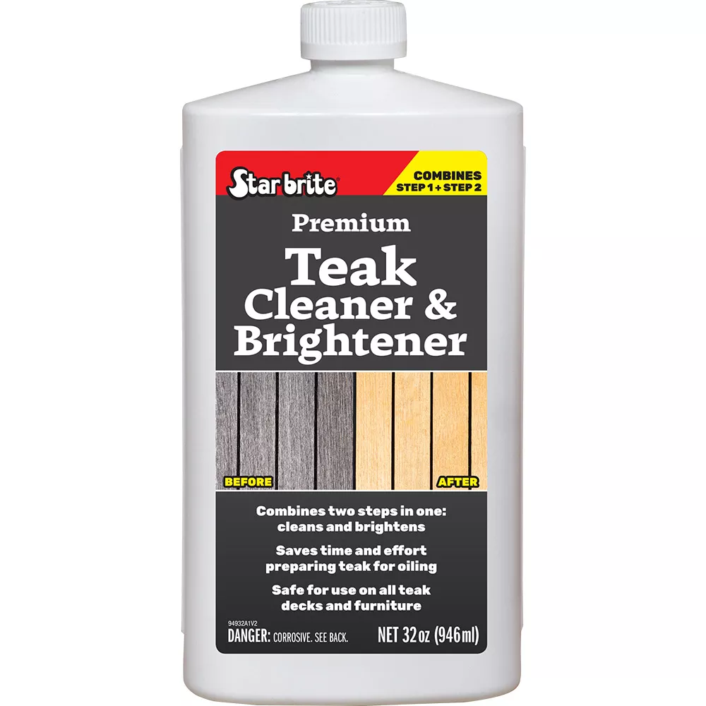 Star brite Premium Teak Cleaner & Brightener – Restore & Enhance Wood Grain – 32 oz