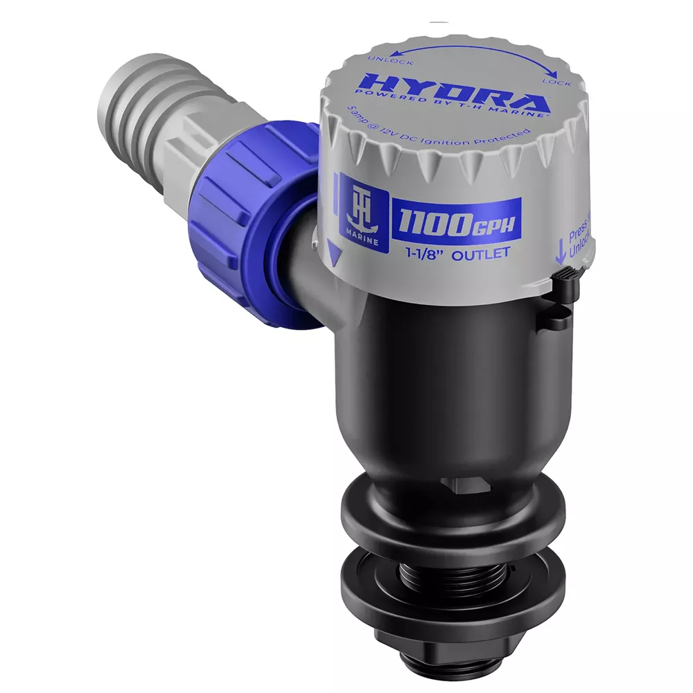 T-H Marine HYDRA Livewell Pump – 1100 GPH – 12V – Short Nozzle
