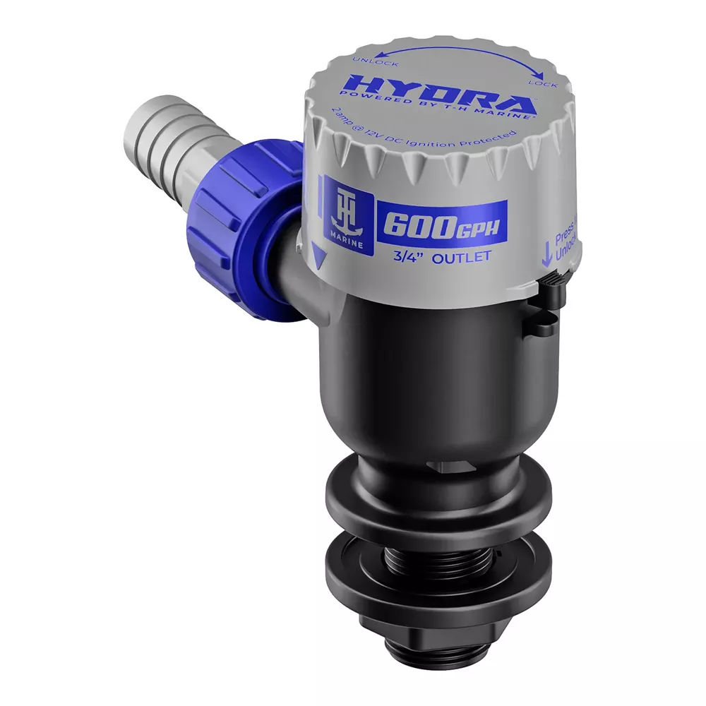 T-H Marine HYDRA Livewell Pump – 600 GPH – 12V – Short Nozzle