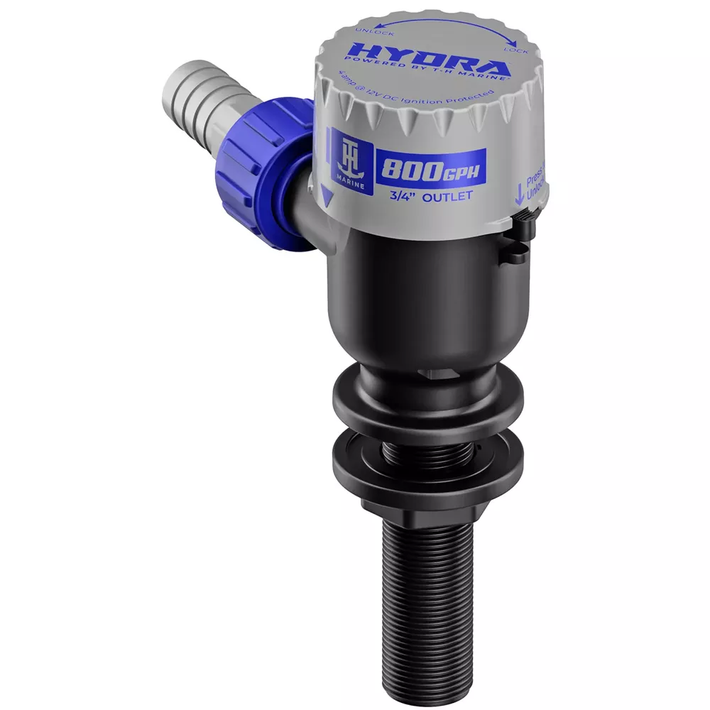 T-H Marine HYDRA Livewell Pump – 800 GPH – 12V – Long Nozzle