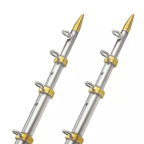 TACO 15' Telescopic Outrigger Poles 1-1/8" - Silver/Gold | OT-0441VEL15
