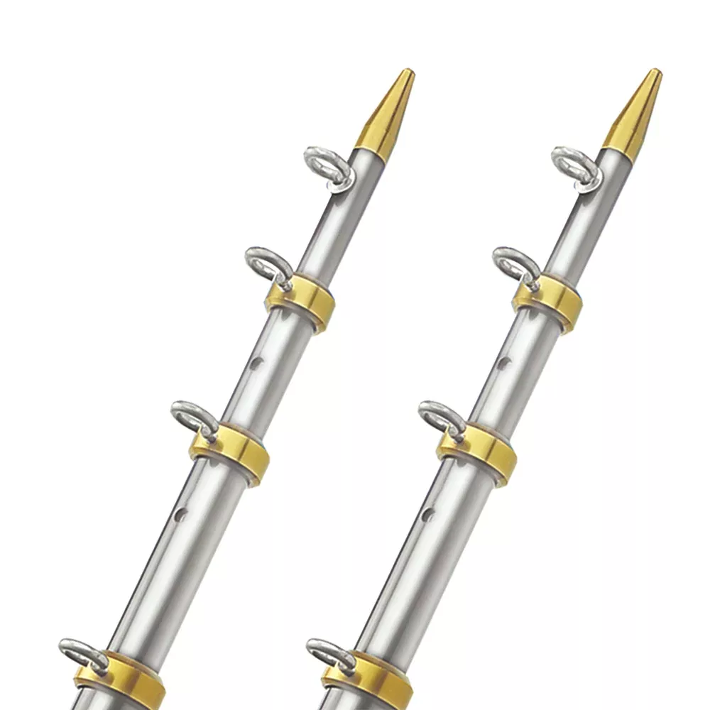 TACO 18' Telescopic Outrigger Poles HD 1-½" - Silver/Gold | OT-0551VEL186